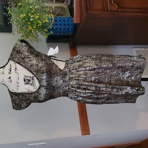 Body central gold cut out dress